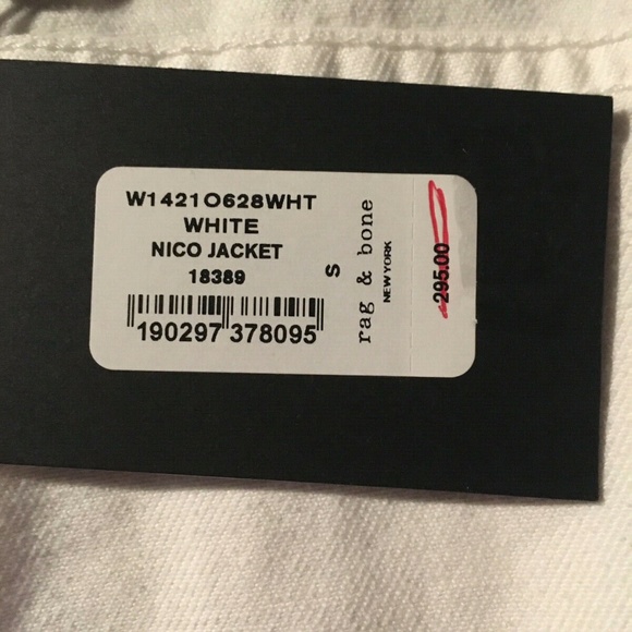 Rag and Bone Women's White Nico Denim Jacket Size S NWT - Picture 5 of 10